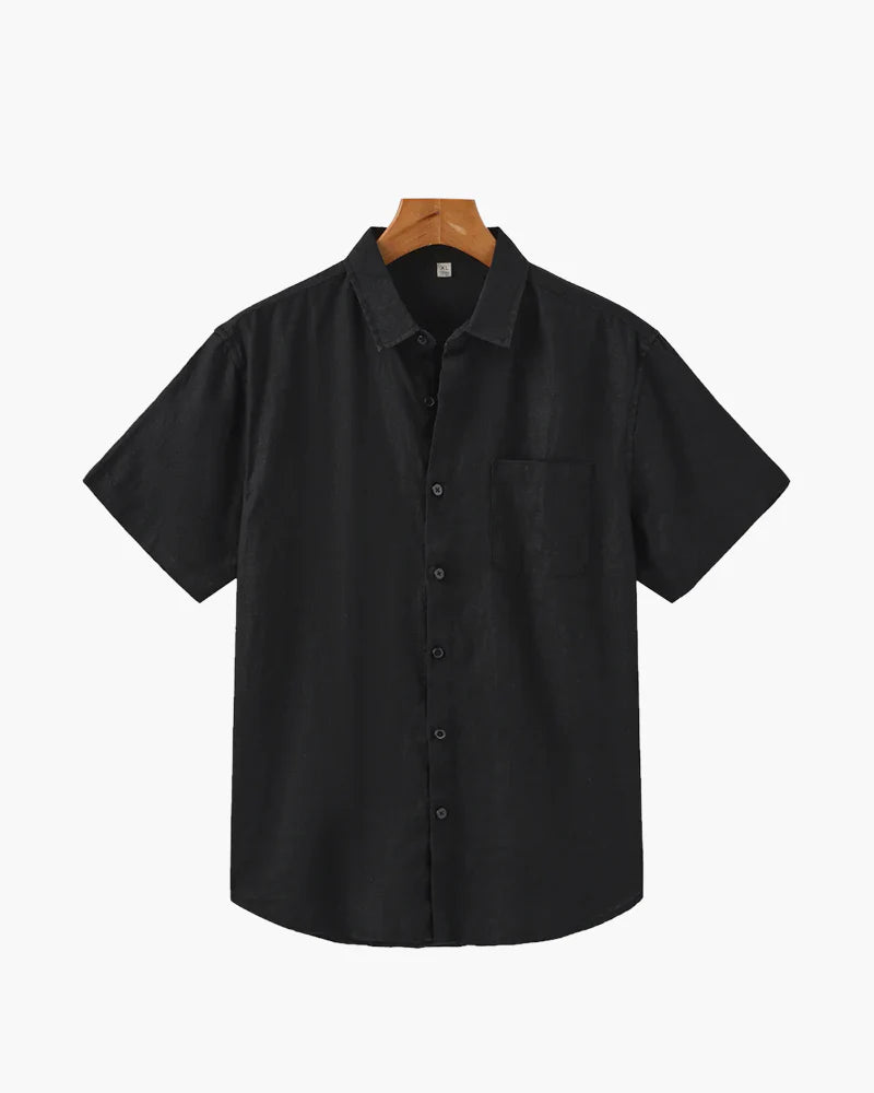Cape Harbor Linen Shirt – Midnight Black