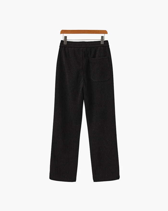 Roman Crest Trousers – Midnight Black